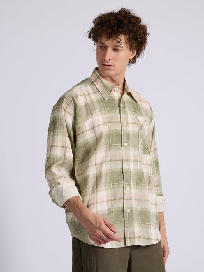 Men's Drop Shoulder Checks Shirt