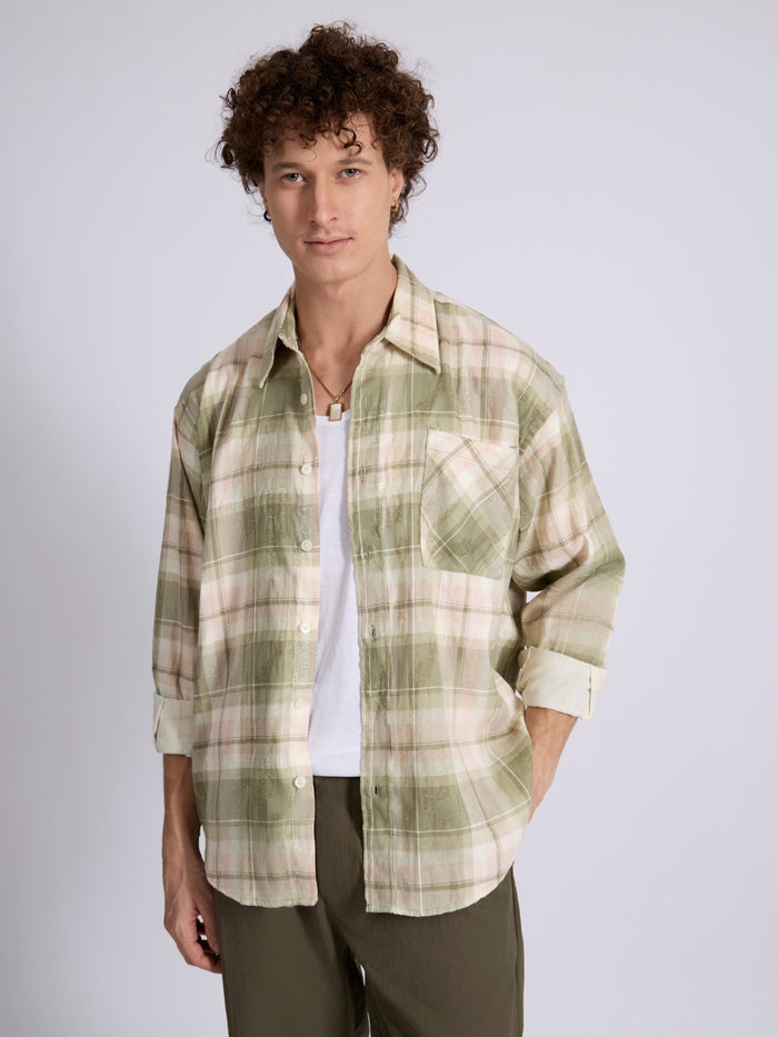 Men's Drop Shoulder Checks Shirt