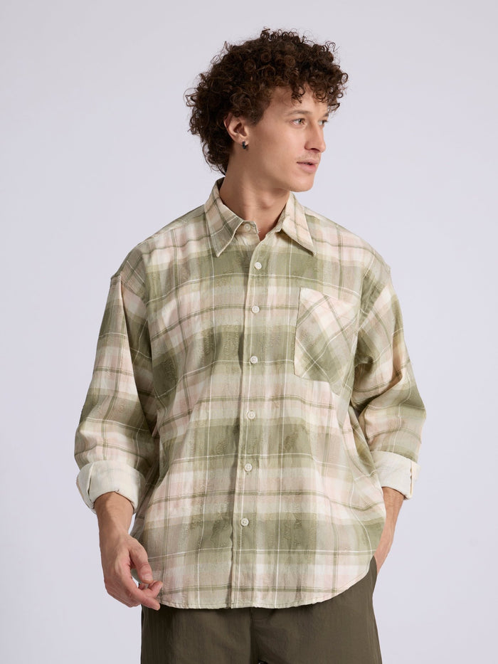 Men's Drop Shoulder Checks Shirt