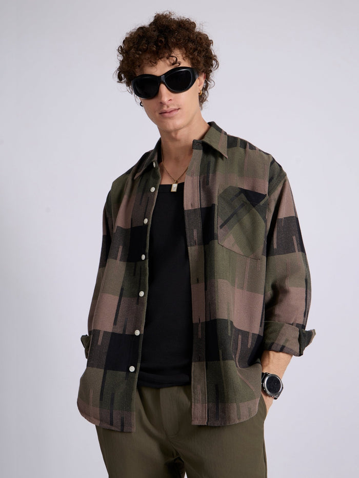 Men's Drop Shoulder Checks Shirt