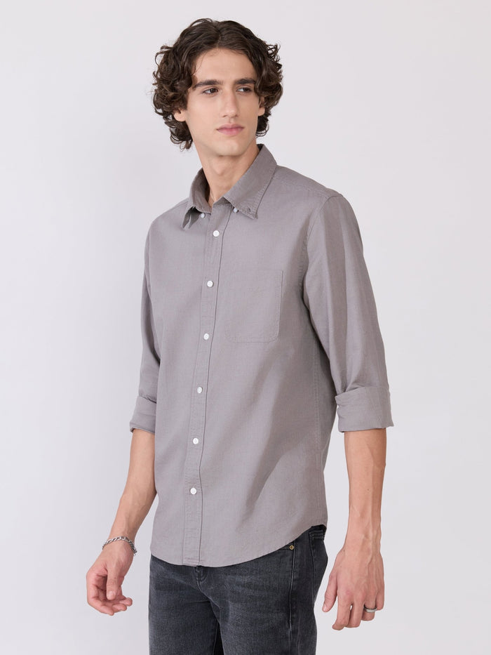 Men's Comfort Fit grey Linen Shirt