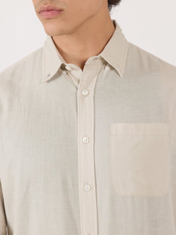 Men's Relaxed Linen Shirt - cream