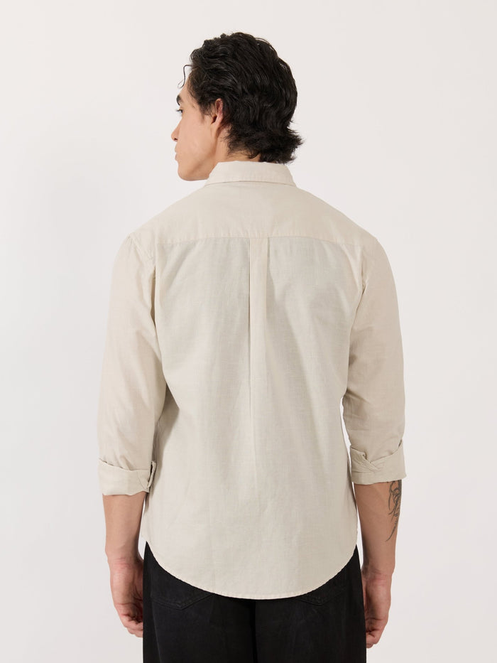 Men's Relaxed Linen Shirt - cream