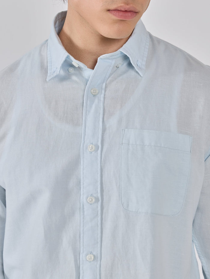 Men's Relaxed Linen Shirt - light blue