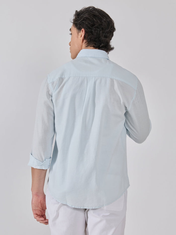 Men's Relaxed Linen Shirt - light blue