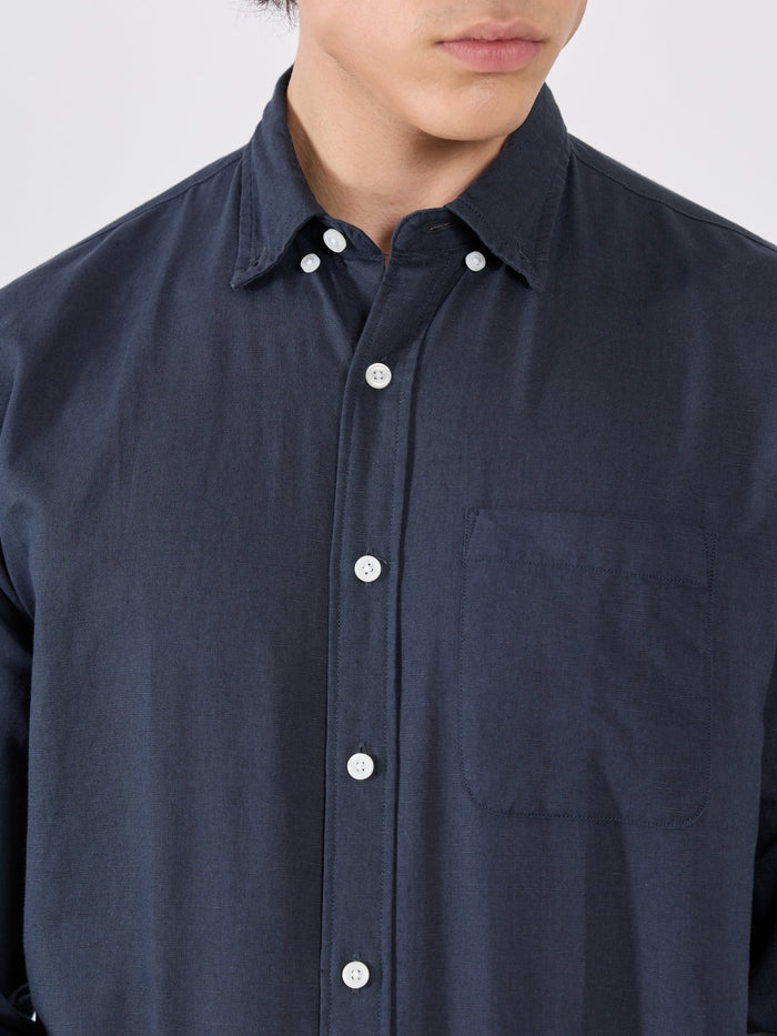 Taloko - Relaxed Linen Shirt - Navy Blue