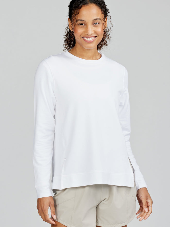 Tasc Women's Riverwalk Sweatshirt 2.0 Apparel Tasc White XSmall