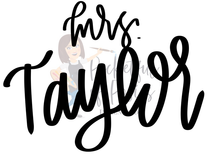Teacher Name Hand Lettered Template