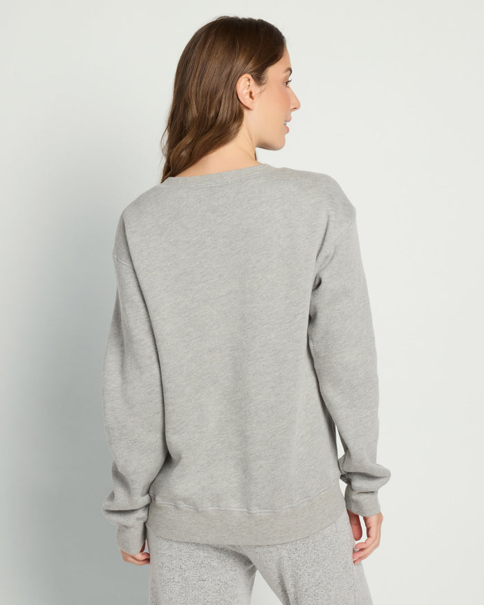 Heather Grey $|& Project Social T Team Naughty/Team Nice Reversible Sweatshirt - SOF Back