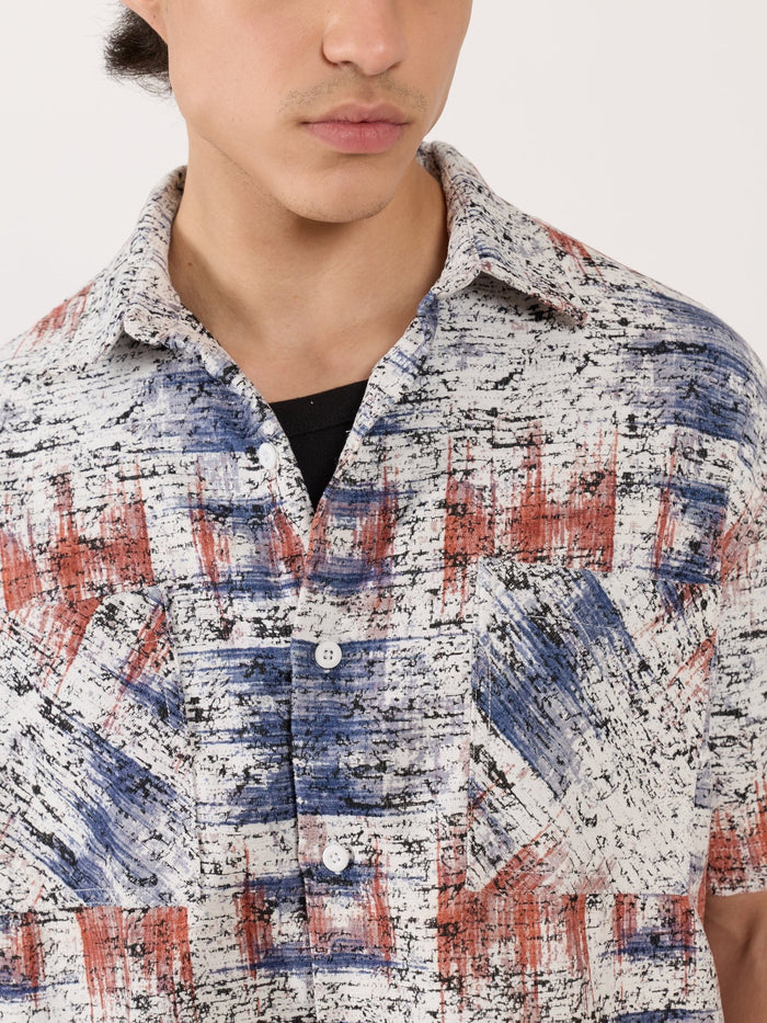 Temito - Oversized Halfsleeve Check Shirt - Red