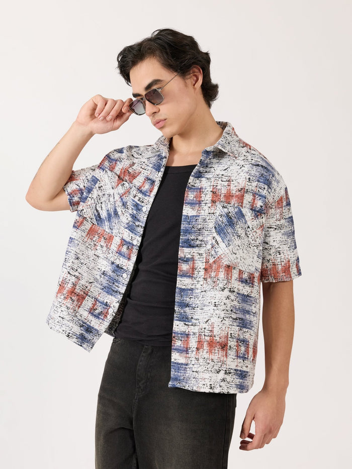 Temito - Oversized Halfsleeve Check Shirt - Red