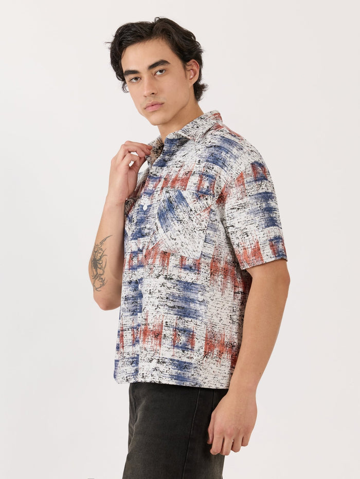 Temito - Oversized Halfsleeve Check Shirt - Red