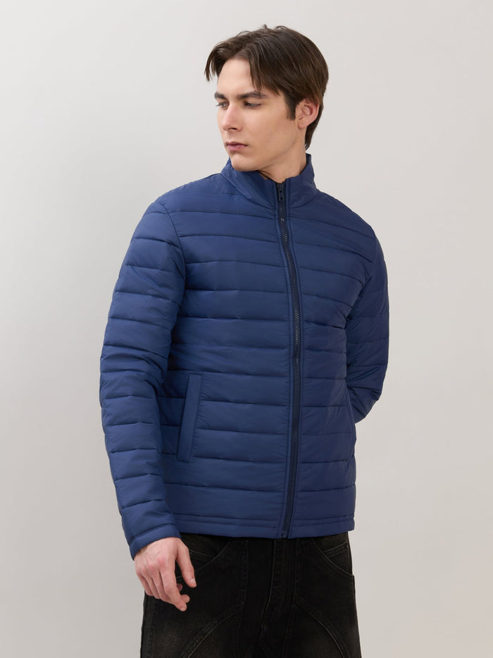 Terra - Regular Zip-Up Puffer Jacket - Navy
