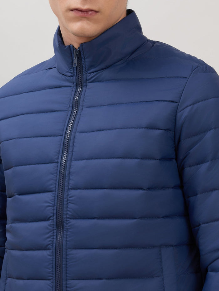 Terra - Regular Zip-Up Puffer Jacket - Navy