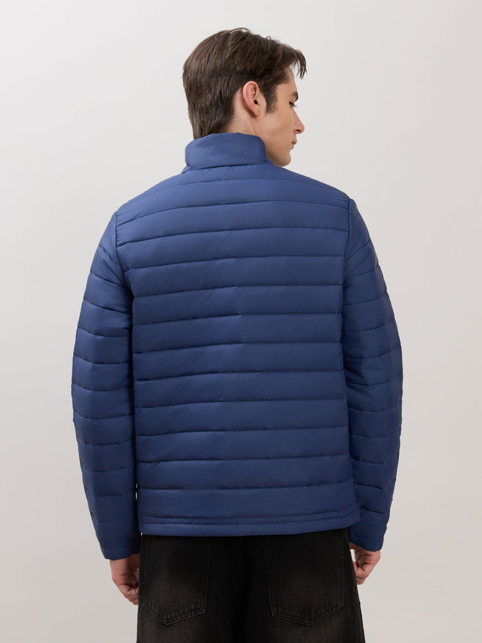 Terra - Regular Zip-Up Puffer Jacket - Navy
