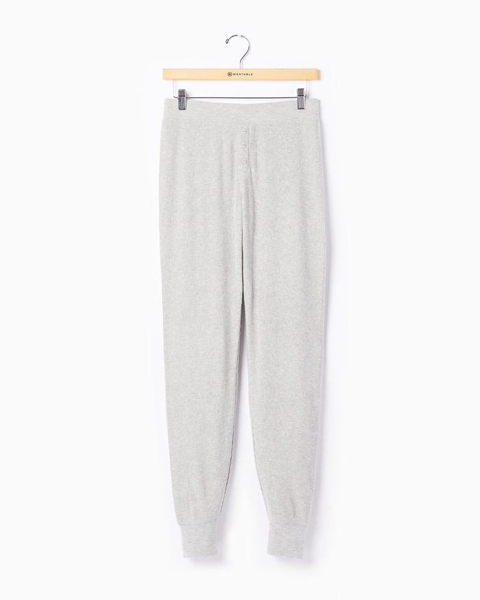 Heather Grey $|& PJ Salvage Textured Essentials Jam Pant - Hanger Front