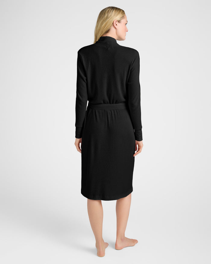 Black $|& PJ Salvage Textured Essentials Robe - SOF Back