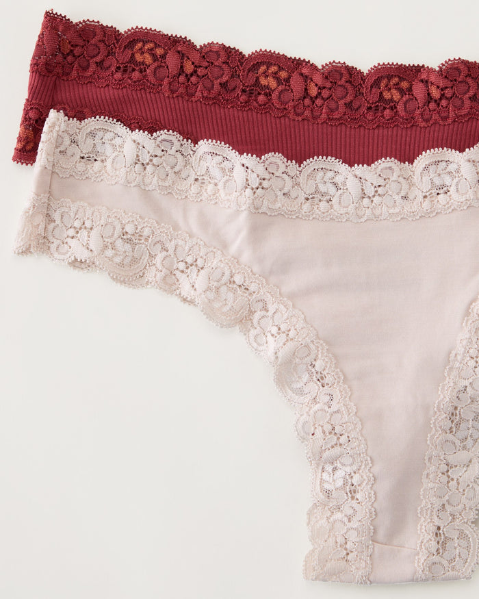 Chili Rib/Champagne 2 Pack $|& Fleur't The Iconic Thong