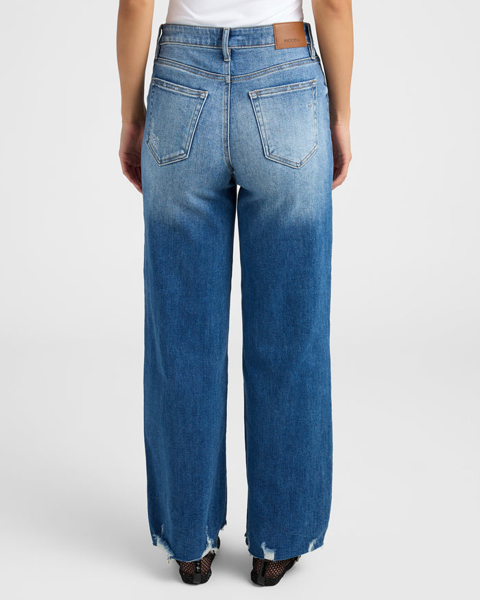Medium Dark $|& Hidden The Logan High Rise Dad Jeans - SOF Back