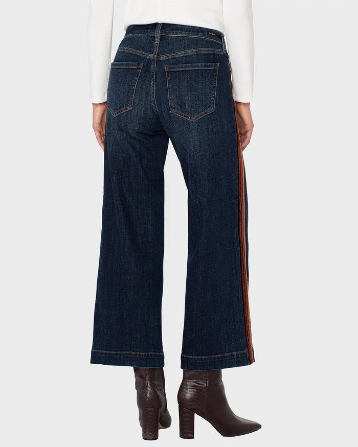 Eastmoor $|& Liverpool The Stride Wide Leg Jeans with Velvet Trim - Hanger Side
