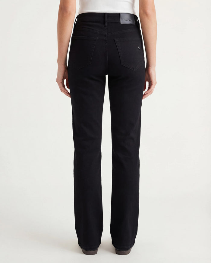 Jet Black $|& Hidden The Tracey Straight Leg Jeans - SOF Front