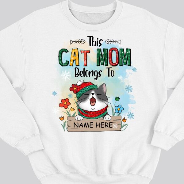 This Cat Mom Belongs To, Cats And Flowers Sweatshirt, Personalized Cat Breeds Sweatshirt, Gifts For Cat Lovers