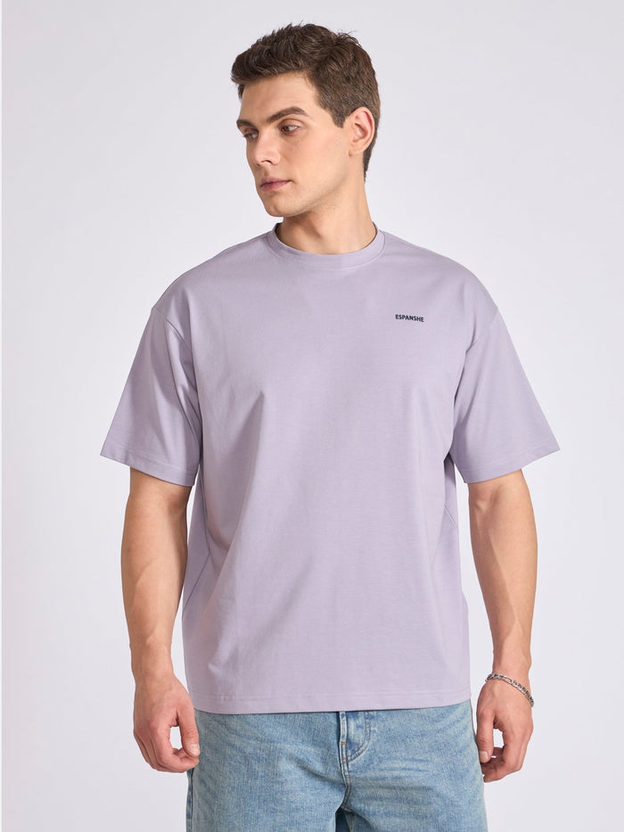 Men's Oversized Round neck T Shirt in  Galatic Lilac