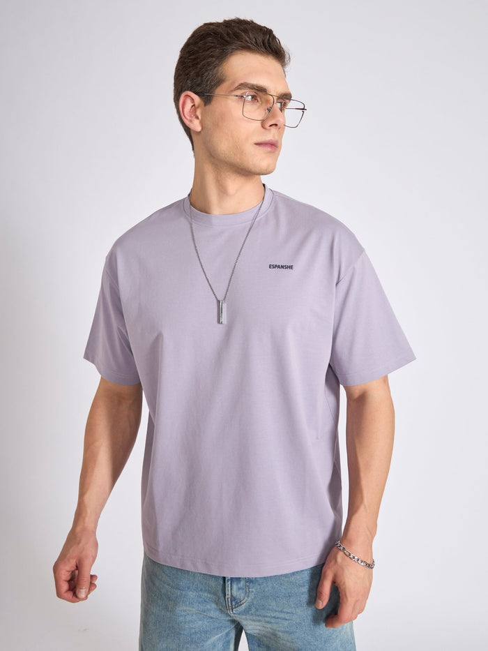 Men's Oversized Round neck T Shirt in  Galatic Lilac