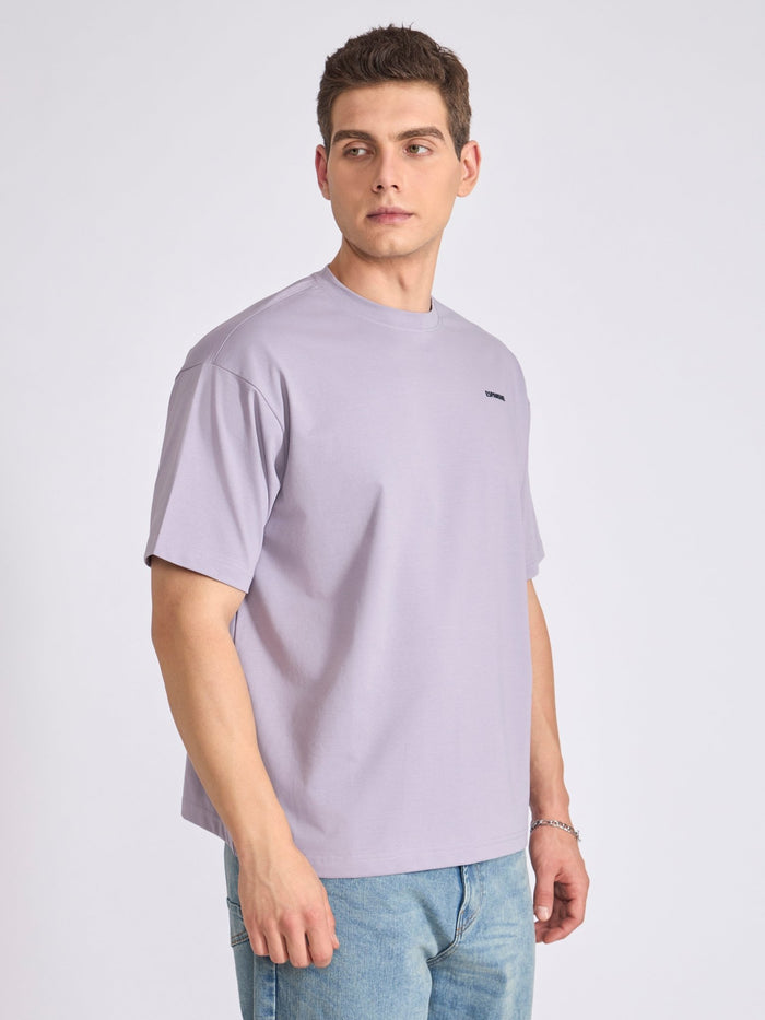 Men's Oversized Round neck T Shirt in  Galatic Lilac