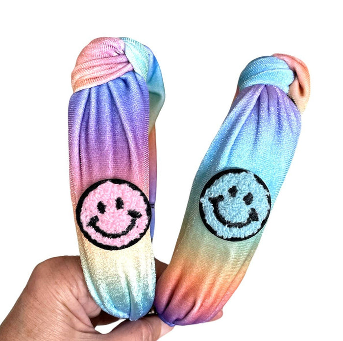 *Tie Dye Velvet Smile Headband