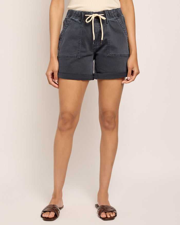 Navy $|& Vigoss Tie Waist Utility Short - SOF Front