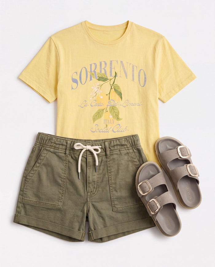 Olive $|& Vigoss Tie Waist Utility Short - Hanger Detail