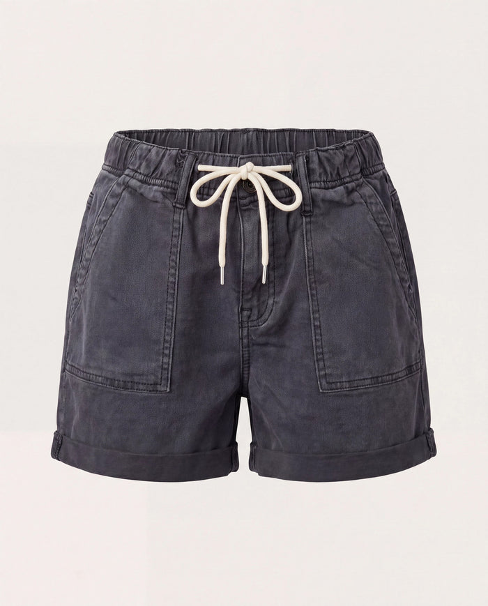Navy $|& Vigoss Tie Waist Utility Short - Hanger Detail