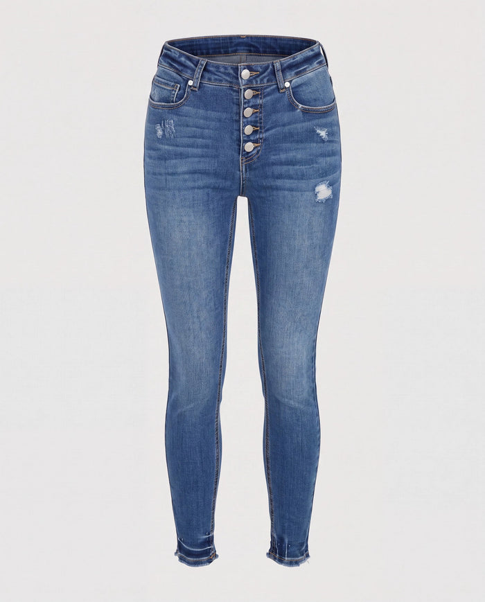 Medium Wash $|& SEAS Tina High Rise Ankle Skinny Jeans with Button Fly