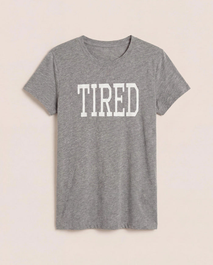 Heather Grey $|& SEAS Tired Graphic Sleep Tee - SOF Side