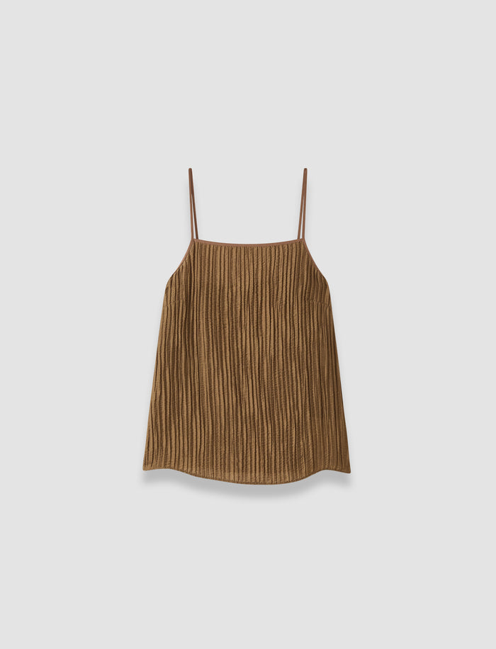 Brown Titana Fluid Crinkle Camisole - Joseph
