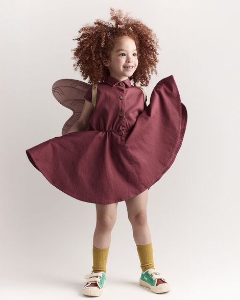 Toddler Girl Avenue Twirl Dress - Burgundy