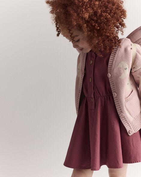 Toddler Girl Avenue Twirl Dress - Burgundy