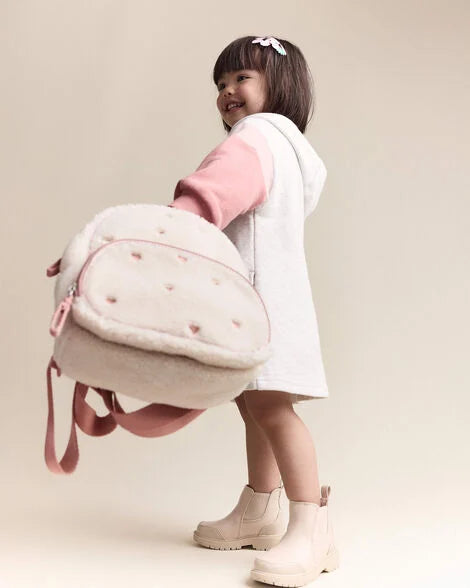 Toddler Girl Colorblock Long-Sleeve Hooded Sweatshirt Dress - Light Heather Grey