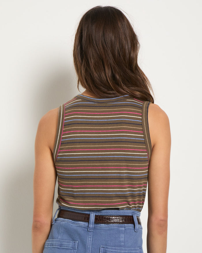 Truffle Multi Stripe $|& SEAS Together Again Tank - SOF Back