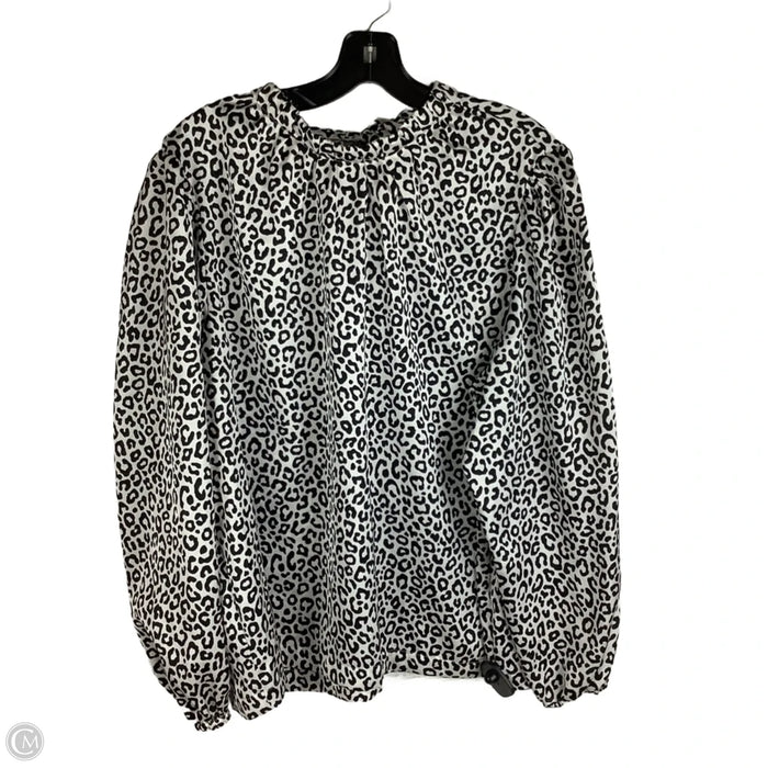 Top Long Sleeve By Ann Taylor In Animal Print, Size: L