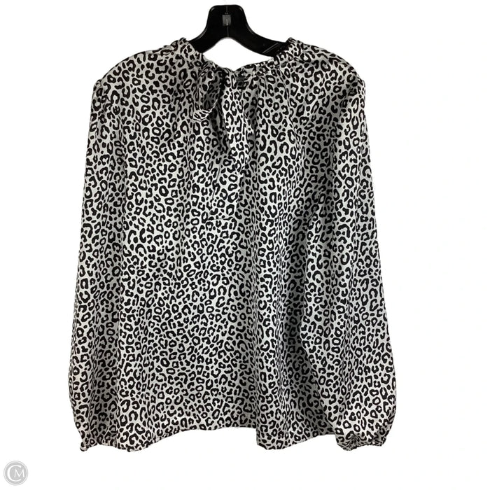Top Long Sleeve By Ann Taylor In Animal Print, Size: L