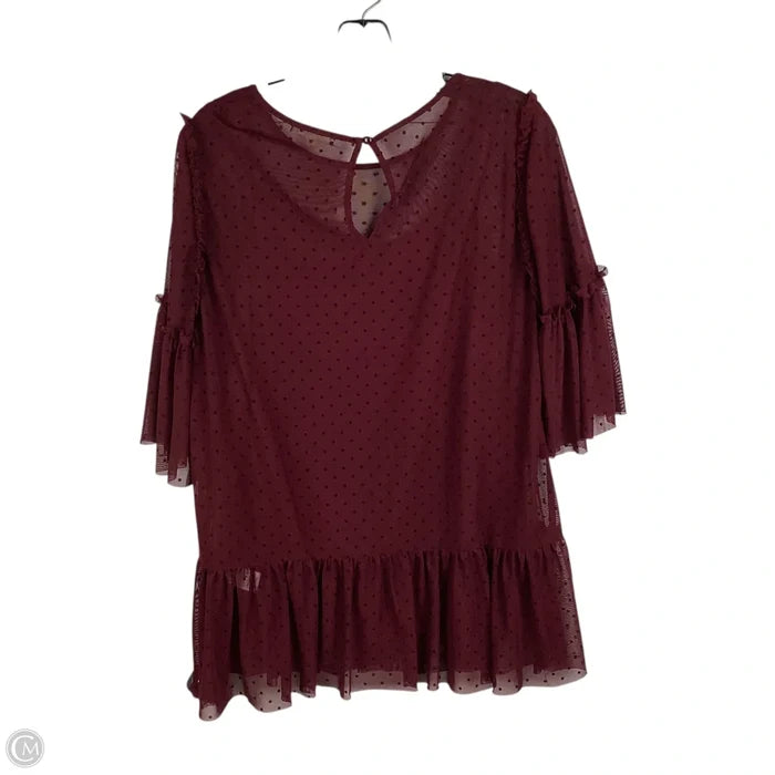 Top Long Sleeve By Pleione In Red, Size: M