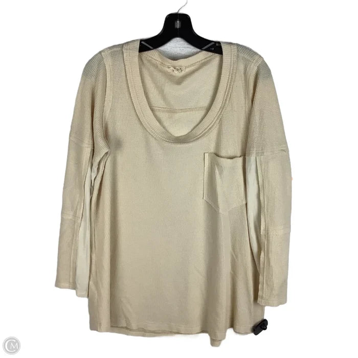 Top Long Sleeve By Pol In Cream, Size: S