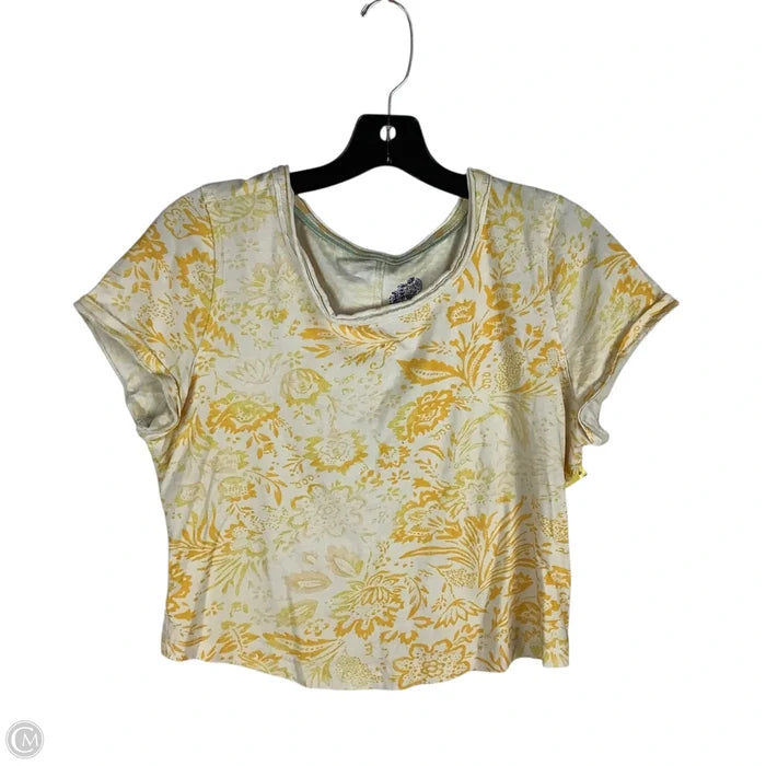 Top Short Sleeve By Pilcro In Yellow, Size: L