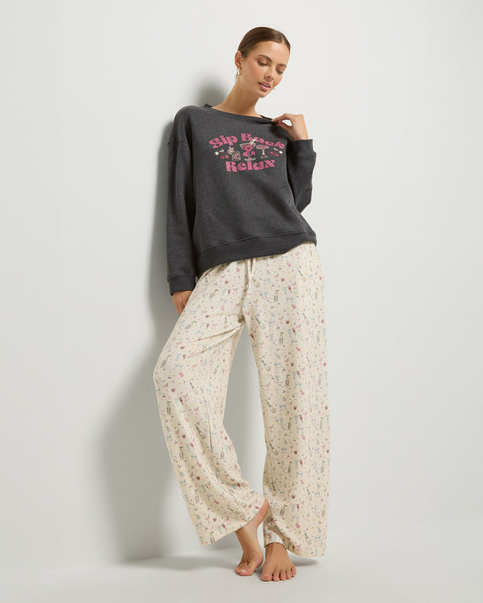 Heather Obsidian $|& SEAS Topanga Crewneck Pullover - UGC On Fig