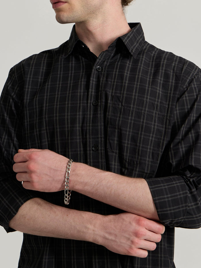 Men's Relaxed Fit Checks Shirt - black