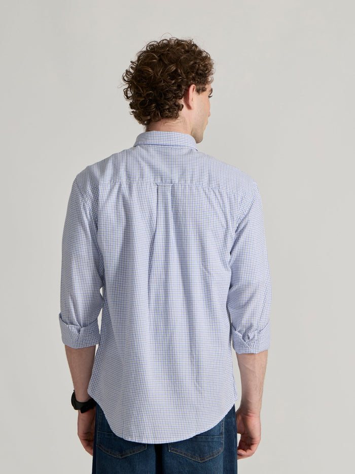 Men's Relaxed Fit Checks Shirt - blue