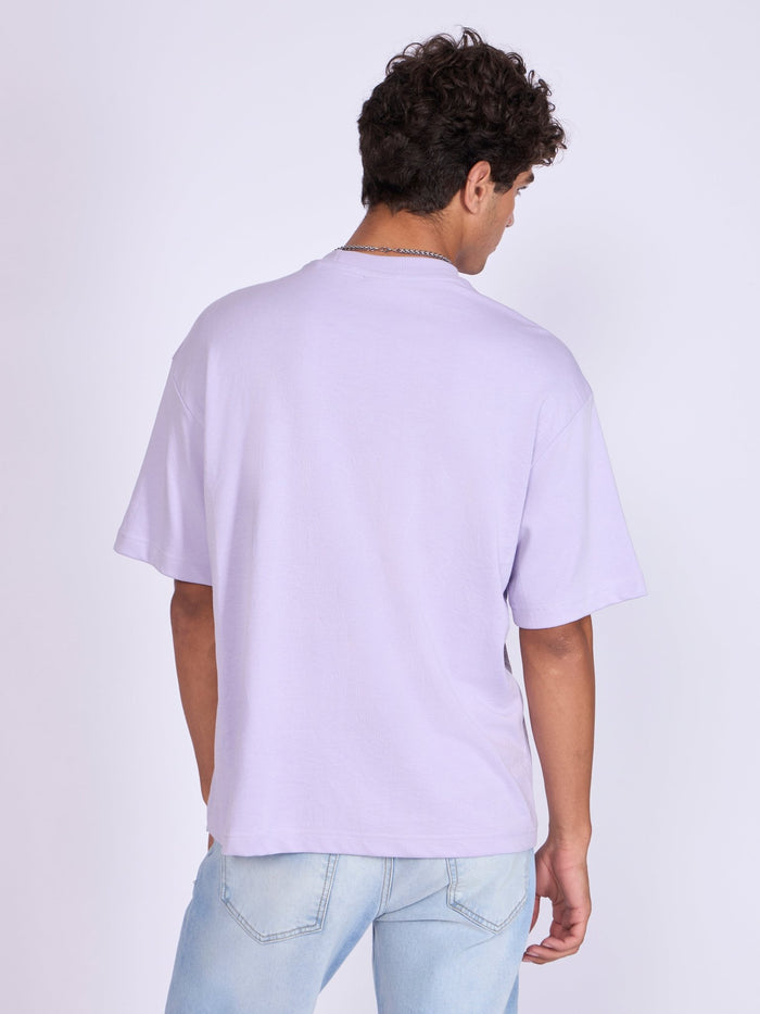 Printed Loose Fit T-Shirt- lavender