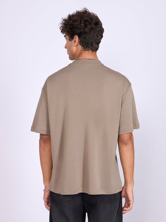 Printed Loose Fit T-Shirt - Light Olive